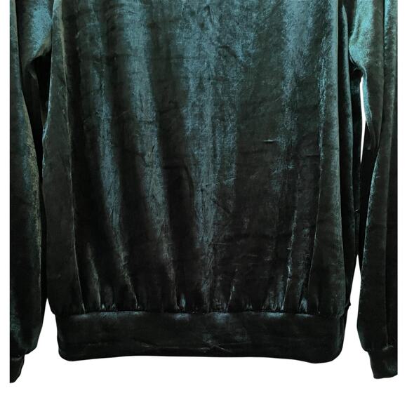 Anthropologie Maeve Candace Velvet Emerald Green Top XS Casual Fall Winter - Picture 5 of 11